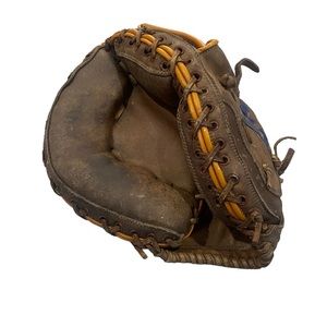 Vintage Pony Branded Catchers Mitt Prime Leather with Rawhide Lace Baseball